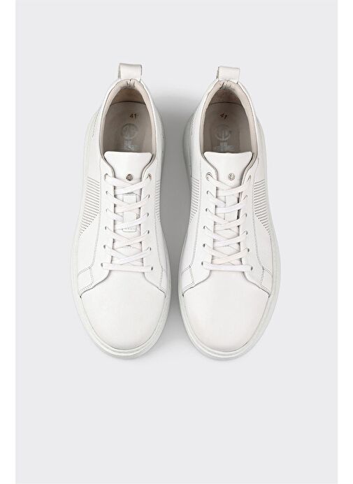 Beyaz Deri Erkek Spor Ayakkabı - Görsel 5