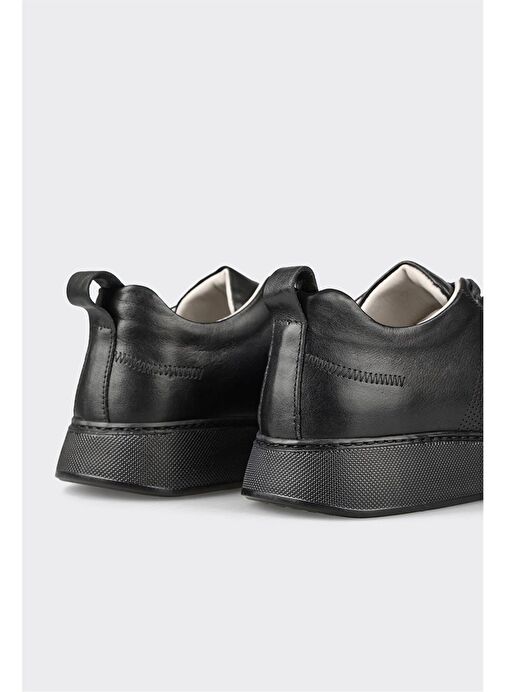 Siyah Deri Erkek Spor Ayakkabı - Görsel 6