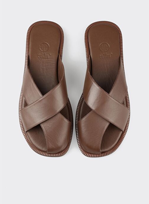 Kahve Deri Kadın Terlik - Görsel 5