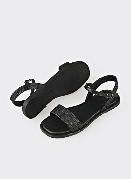 Siyah Deri Kadın Günlük Ayakkabı - Görsel 4