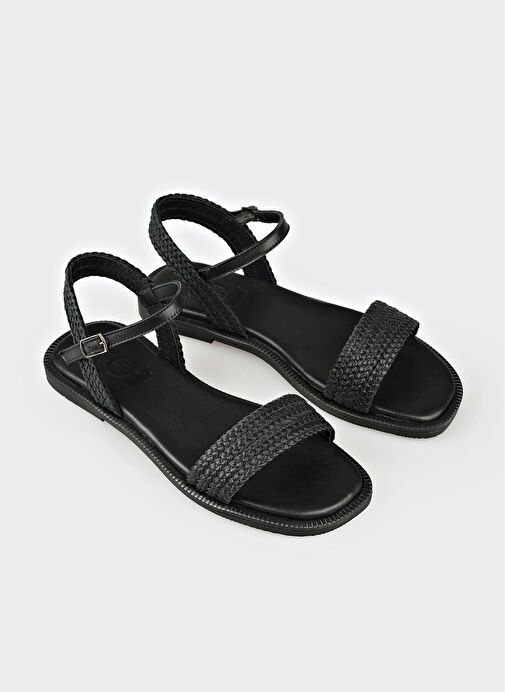 Siyah Deri Kadın Günlük Ayakkabı - Görsel 3