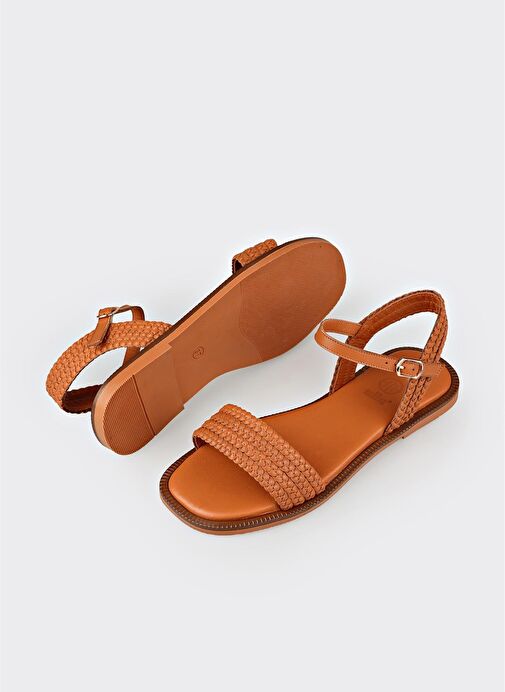 Taba Deri Kadın Günlük Ayakkabı - Görsel 4