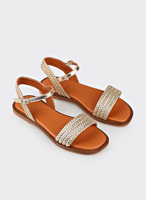 Gold Deri Kadın Günlük Ayakkabı - Görsel 5