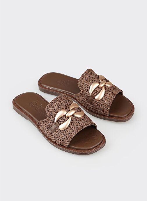 Kahve Kadın Düz Terlik - Görsel 3