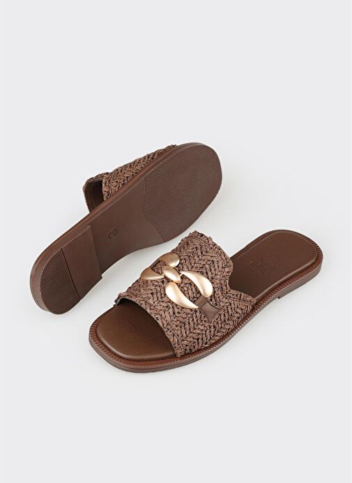 Kahve Kadın Düz Terlik - Görsel 4