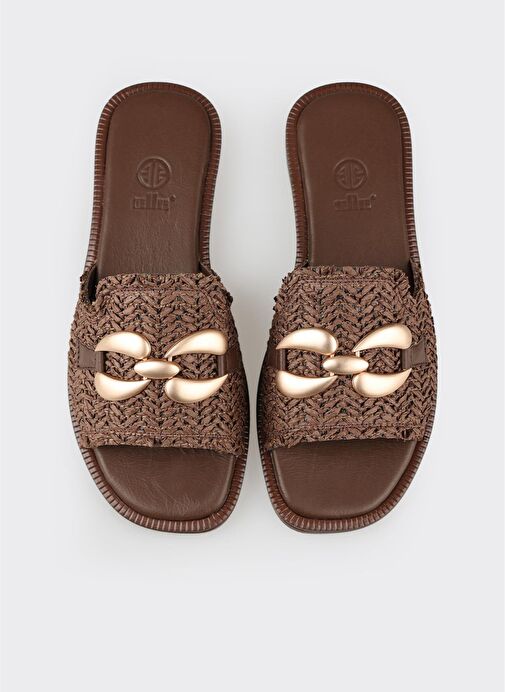 Kahve Kadın Düz Terlik - Görsel 5