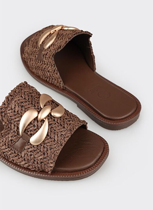 Kahve Kadın Düz Terlik - Görsel 6