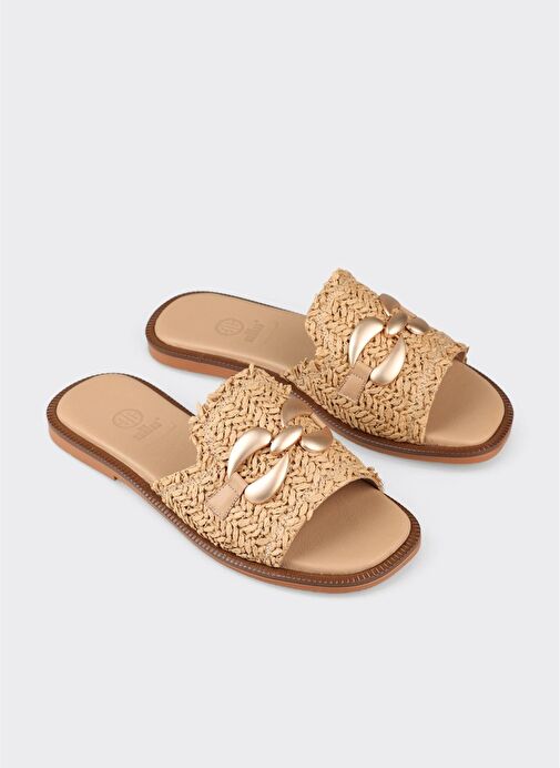 Naturel Kadın Düz Terlik - Görsel 3