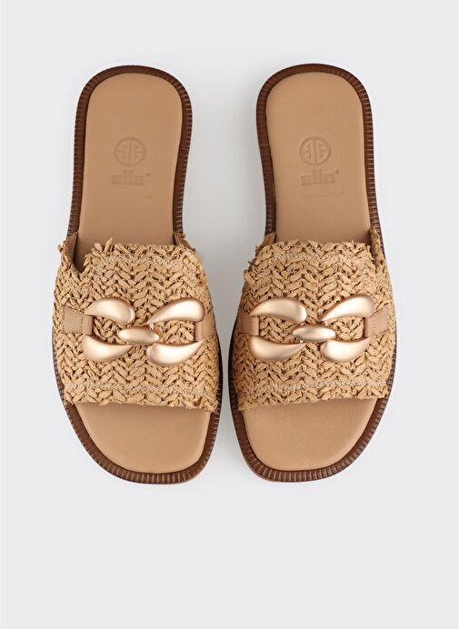 Naturel Kadın Düz Terlik - Görsel 5