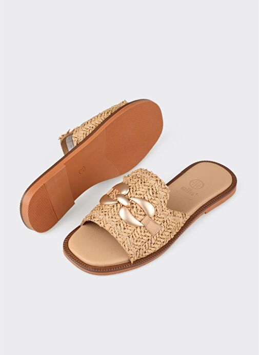 Naturel Kadın Düz Terlik - Görsel 4