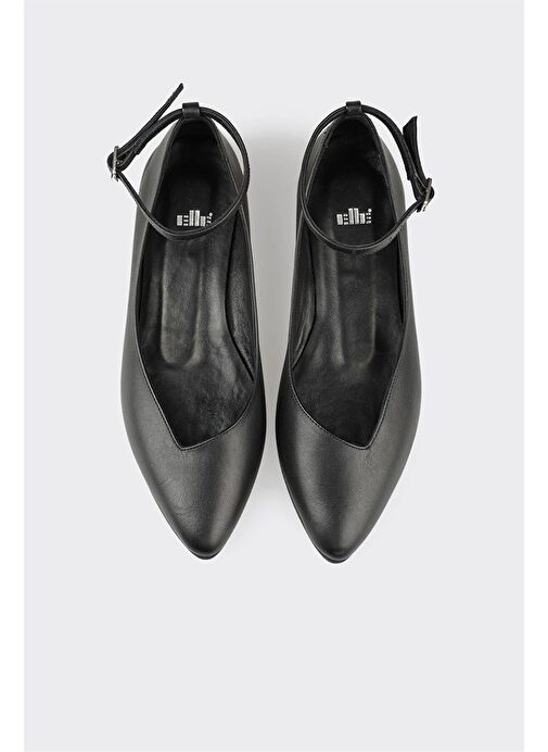 Siyah Deri Kadın Günlük Ayakkabı - Görsel 5