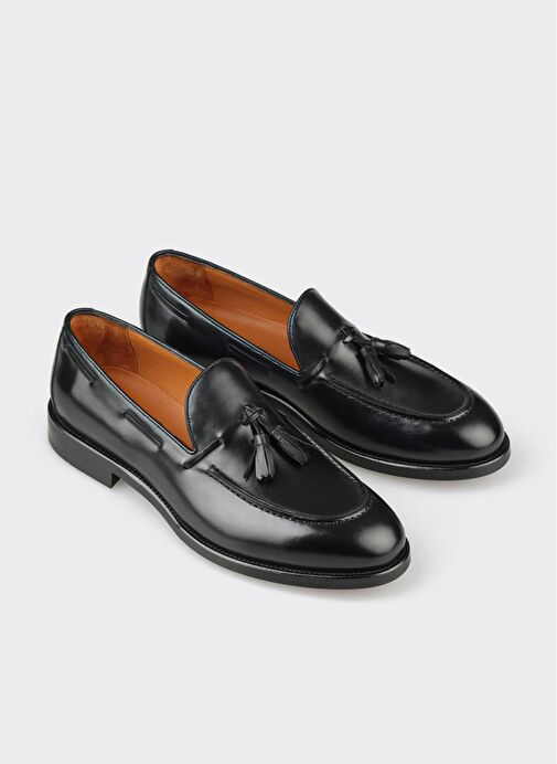 Siyah Deri Erkek Klasik Ayakkabı - Görsel 3