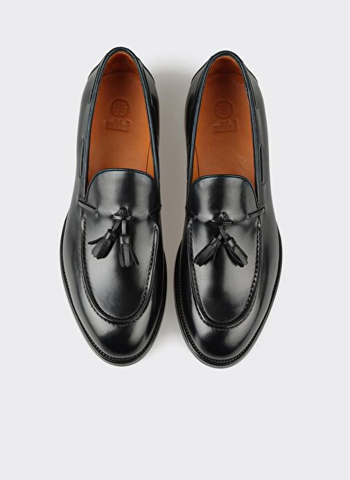 Siyah Deri Erkek Klasik Ayakkabı - Görsel 5