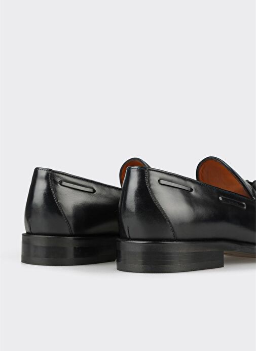 Siyah Deri Erkek Klasik Ayakkabı - Görsel 6