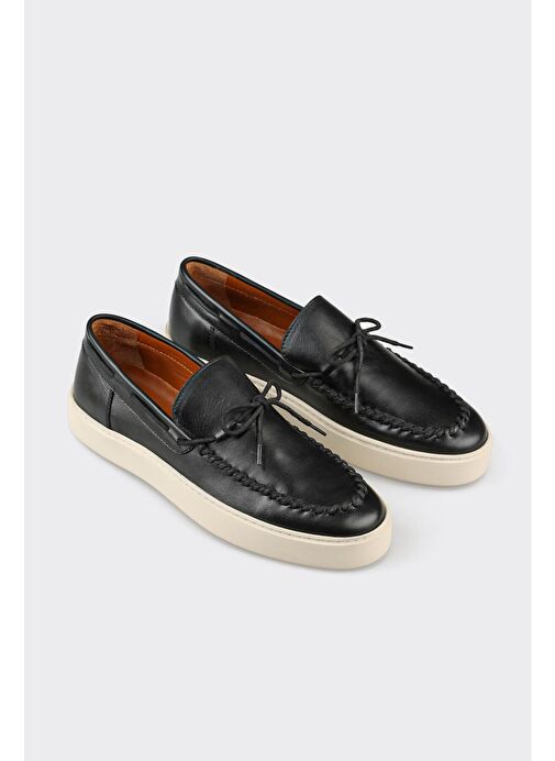 Siyah Deri Erkek Günlük Ayakkabı - Görsel 3