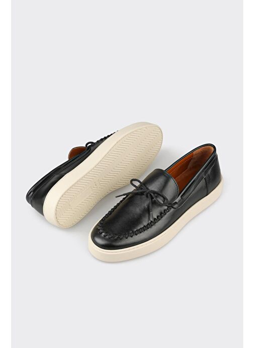 Siyah Deri Erkek Günlük Ayakkabı - Görsel 4