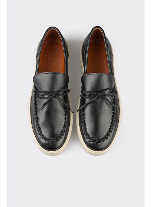 Siyah Deri Erkek Günlük Ayakkabı - Görsel 5