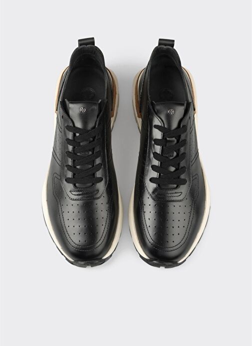 Siyah Deri Erkek Spor Ayakkabı - Görsel 5