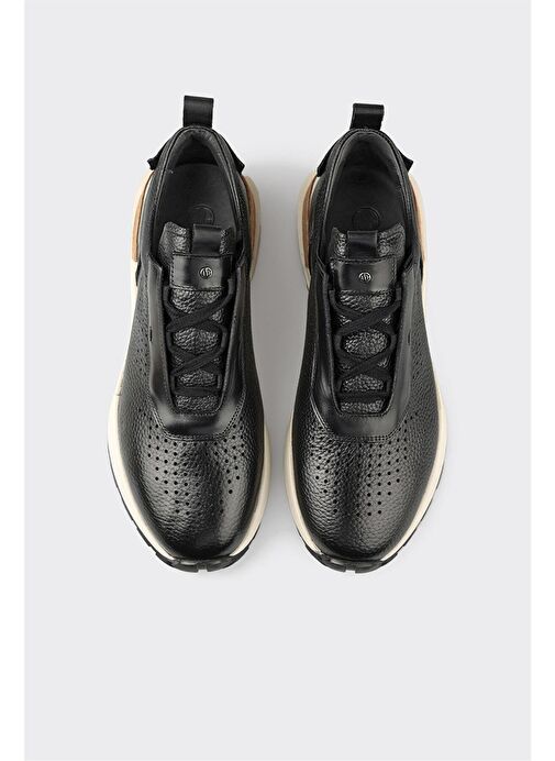 Siyah Deri Erkek Spor Ayakkabı - Görsel 5