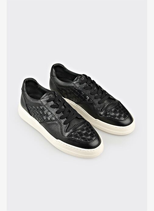 Siyah Deri Erkek Spor Ayakkabı - Görsel 3