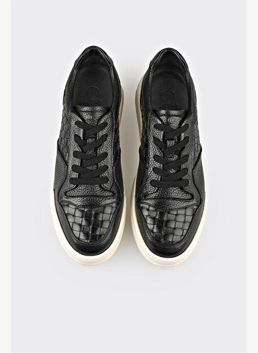 Siyah Deri Erkek Spor Ayakkabı - Görsel 5