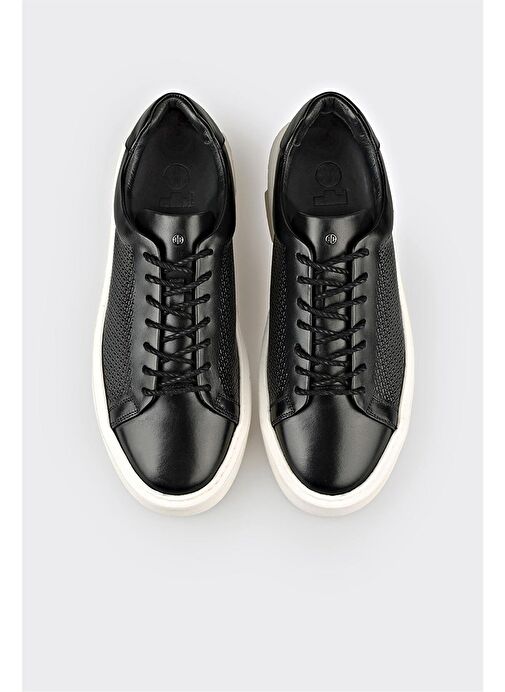 Siyah Deri Erkek Günlük Ayakkabı - Görsel 5