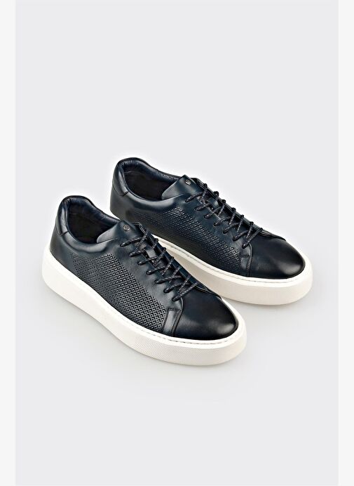 Elle Lacivert Erkek Deri Günlük Ayakkabı SEPUL - Görsel 4