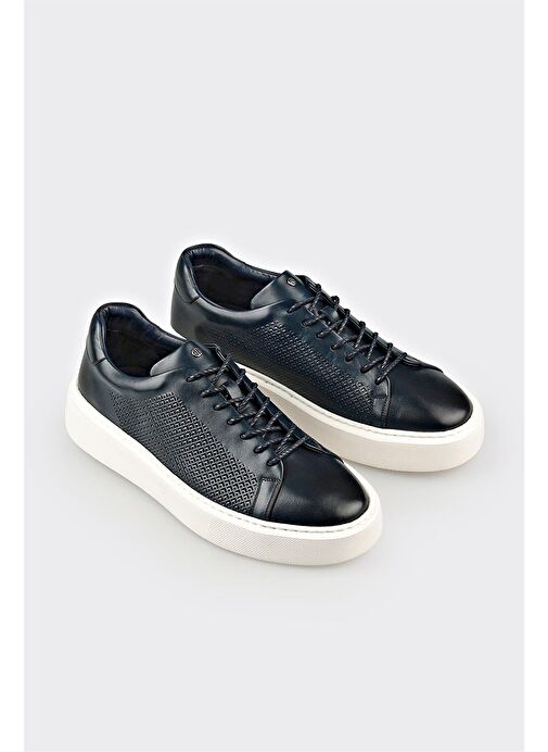 Elle Lacivert Erkek Deri Günlük Ayakkabı SEPUL - Görsel 5