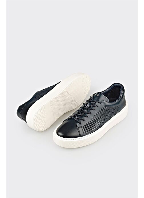 Elle Lacivert Erkek Deri Günlük Ayakkabı SEPUL - Görsel 7