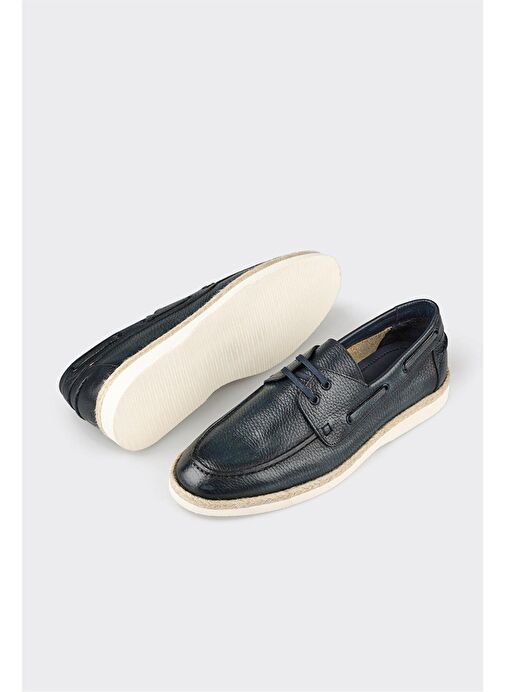 Elle Lacivert Erkek Deri Günlük Ayakkabı NOURDEN - Görsel 4