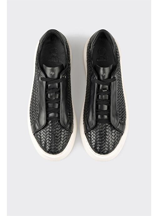 Siyah Deri Erkek Spor Ayakkabı - Görsel 5