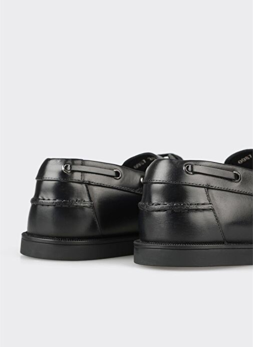 Siyah Deri Erkek Günlük Ayakkabı - Görsel 6