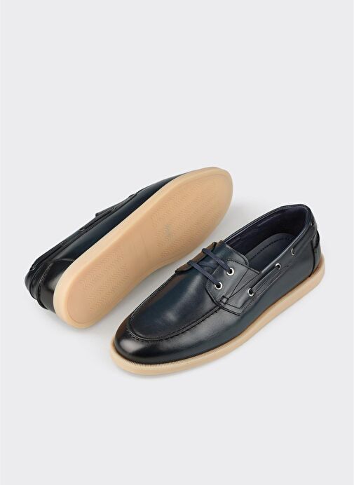 Lacivert Deri Erkek Günlük Ayakkabı - Görsel 6