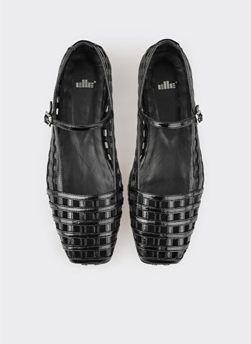 Siyah Deri Kadın Günlük Ayakkabı - Görsel 9