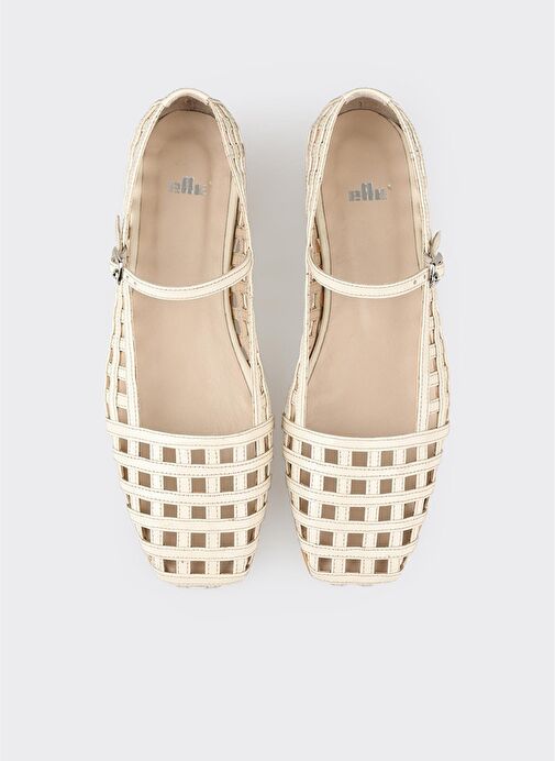 Bej Deri Kadın Günlük Ayakkabı - Görsel 5