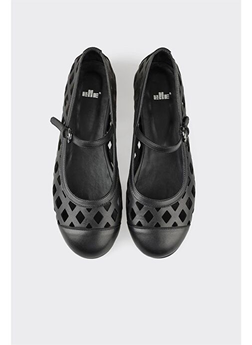 Siyah Deri Kadın Günlük Ayakkabı - Görsel 5