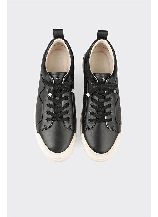 Siyah Deri Erkek Spor Ayakkabı - Görsel 5