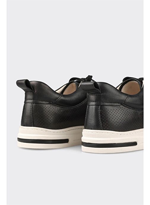 Siyah Deri Erkek Spor Ayakkabı - Görsel 6