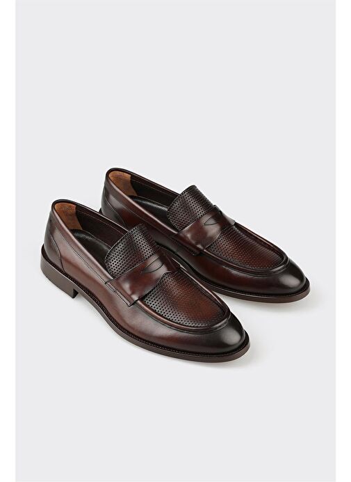 Elle Kahverengi Erkek Deri Klasik Ayakkabı FEDE - Görsel 3