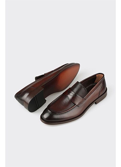 Elle Kahverengi Erkek Deri Klasik Ayakkabı FEDE - Görsel 4