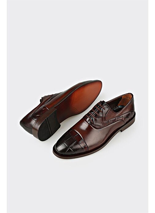 Elle Siyah Erkek Deri Klasik Ayakkabı VENTOLA - Görsel 4