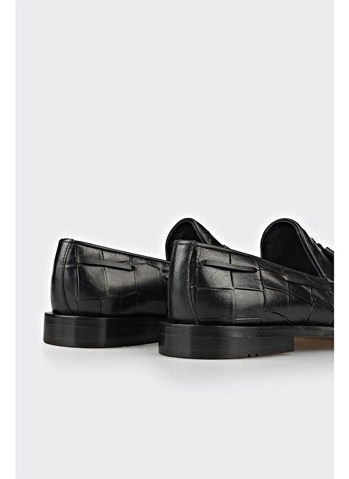 Siyah Deri Erkek Klasik Ayakkabı - Görsel 6