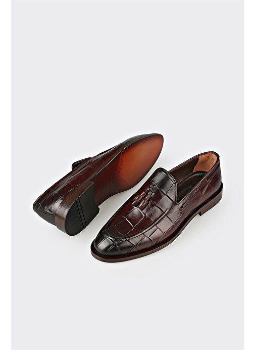 Elle Kahverengi Erkek Deri Klasik Ayakkabı TIBOR - Görsel 4