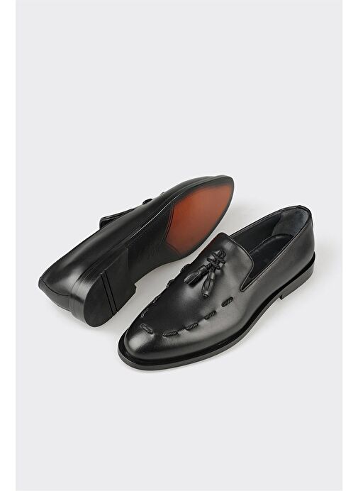 Elle Siyah Erkek Deri Klasik Ayakkabı ERANT - Görsel 4