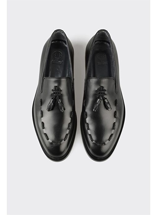 Elle Siyah Erkek Deri Klasik Ayakkabı ERANT - Görsel 5