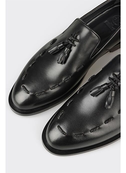 Elle Siyah Erkek Deri Klasik Ayakkabı ERANT - Görsel 6