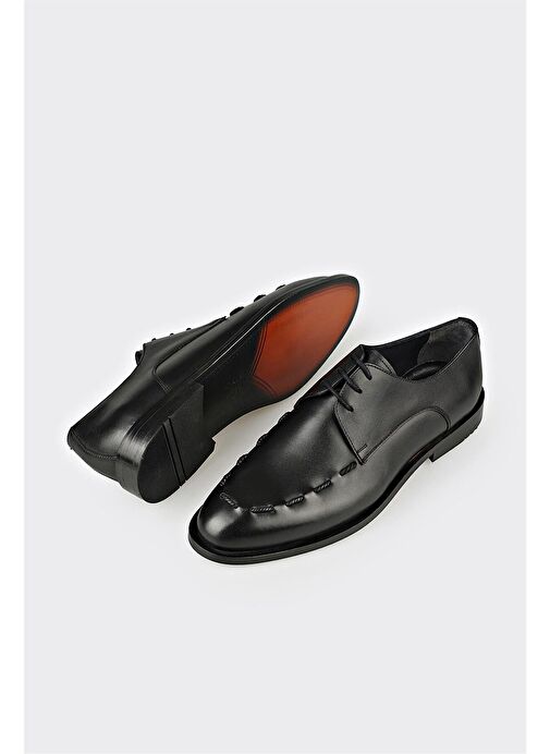 Elle Siyah Erkek Deri Klasik Ayakkabı WEILAR - Görsel 4