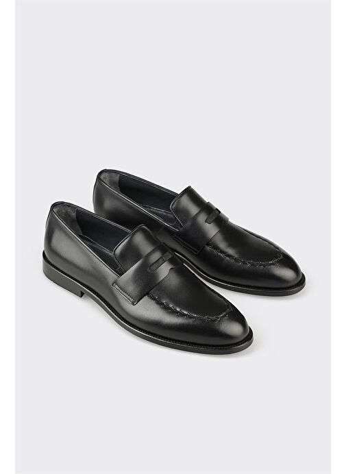 Siyah Deri Erkek Klasik Ayakkabı - Görsel 3