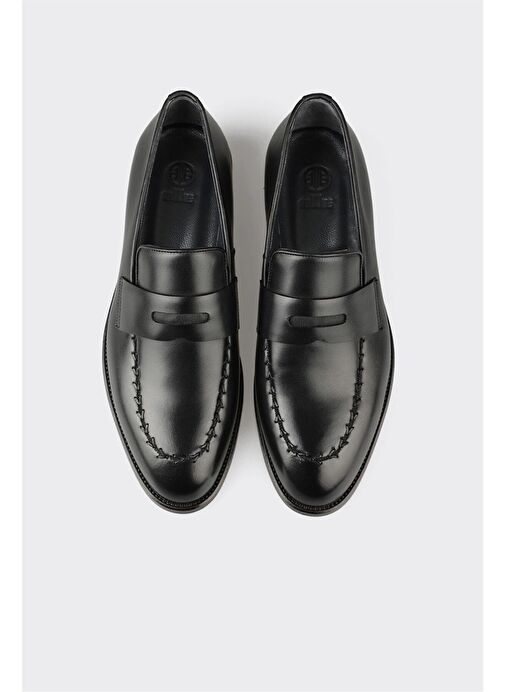 Siyah Deri Erkek Klasik Ayakkabı - Görsel 5