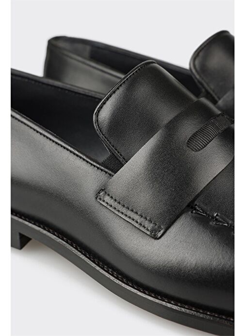 Siyah Deri Erkek Klasik Ayakkabı - Görsel 6